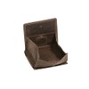 LEAS Wiener-Schachtel mit großer Kleingeldschütte im Vintage Style, Echt-Leder, dunkelbraun