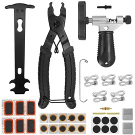 ZephyrCraft Bike Chain Repair Tool Kit, Bike Puncture Repair Kit, 26 Pcs Repair Patches Bike Tyre Repair Kit for Mountain Road Sports Bike