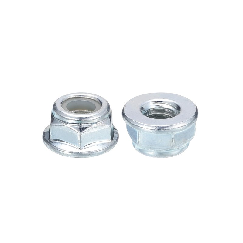 sourcing map 1/4"x20mm Flange Nylon Insert Lock Nuts, 20Pcs Carbon