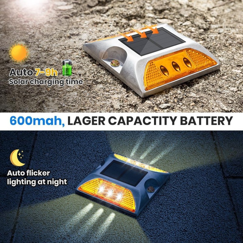 NPKRRSK Solar Raised Pavement Marker High Brightness IP68 Waterproof Reflective