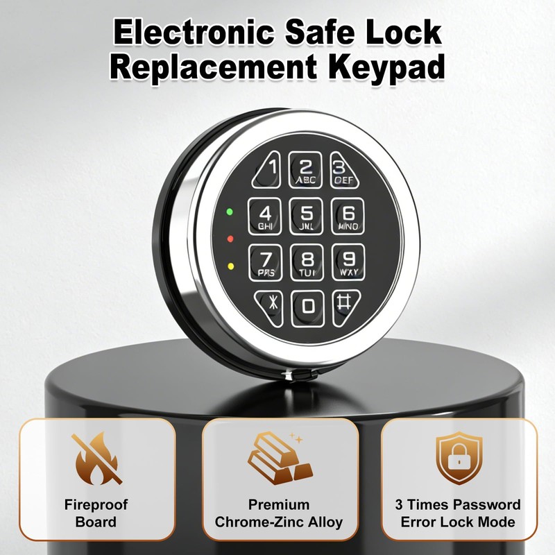 Programmable Electronic Safe Lock Replacement Keypad