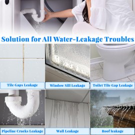 KCUT Invisible Waterproof Sealant & Transparent Coating - 70.6 oz Liquid Leak Repair for Roof, Walls, Bathroom, Kitchen | Indoor/Outdoor Use with 3 Brushes | Anti-Leakage & Crack Protection