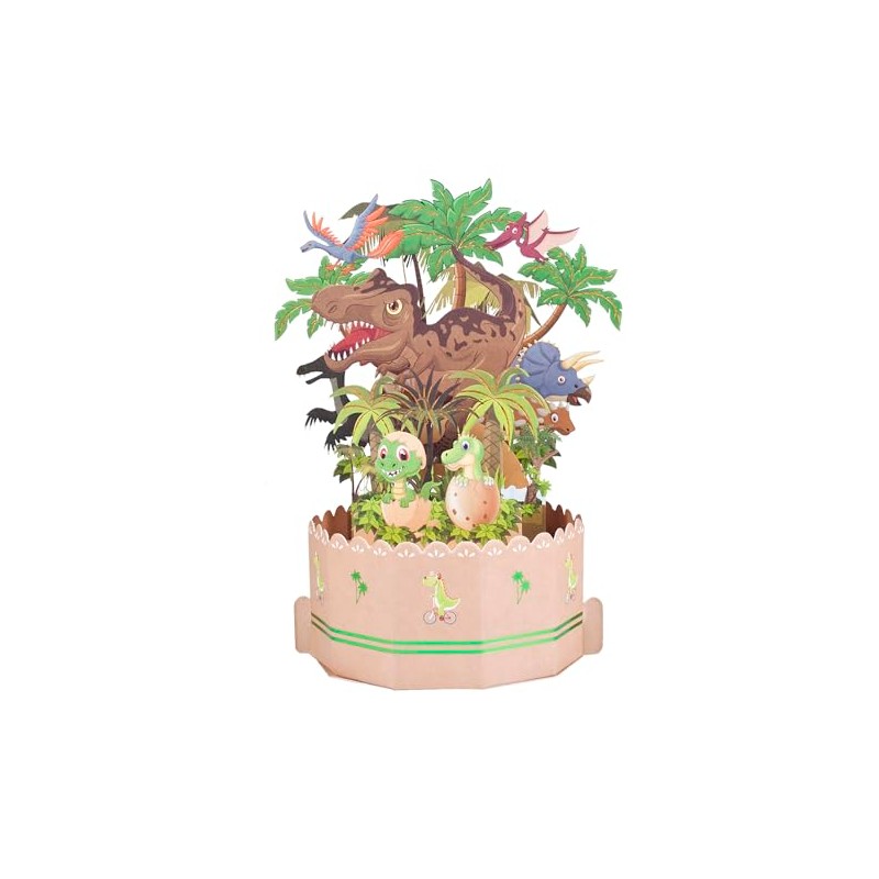 Pop Up Birthday Card, 3D Dinosaur Card, Memorial Card