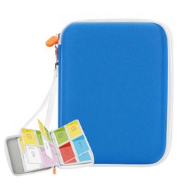 Jzzuau Card Case for Holder 96 Pockets Card Folder Card Binder with 12 Removable Sleeves for Kids Player & Mini Cards with Zipper Sleeves Binder (Blue)