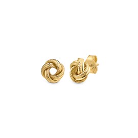 Amberta Italian 9ct Gold Knot Earrings for Women: Gold Knot Earrings