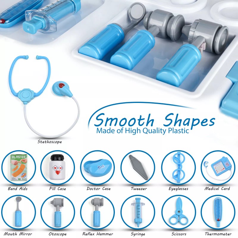Ondekt Kids Doctor Set, 15 Pieces Playset On Trolley, Small