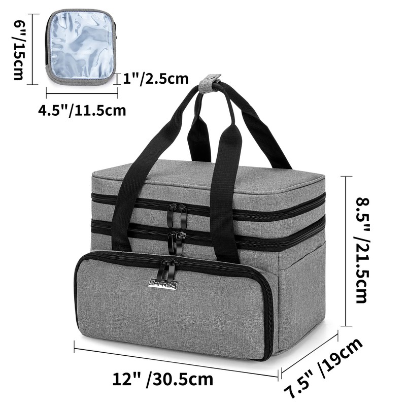 BAFASO Double Layer Sewing Accessories Organizer with 2 Detachable Pouches,