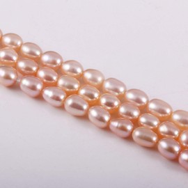 Natural Pearl Freshwater Cultured Pearl Beads for Jewelry Making Oval Beads Punch Loose Beads Handmake DIY for Jewelry Making DIY Women Necklace Bracelet 4-5 mm Color Pink 14 inches