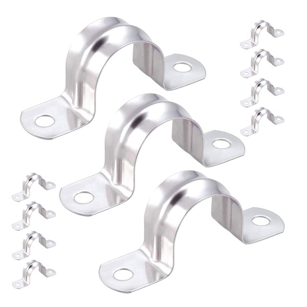 10 Pcs 4 inch Pipe Strap Clamp,2 Holes,304,U-Tube Strap Clamp,U