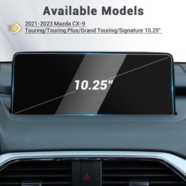 2023 CX9 Screen Protector Glass for 2021 2022 2023 Mazda CX-9 (Touring, Touring Plus, Carbon Edition, Grand Touring, Signature) 10.25” Infotainment Screen Cover Screen Saver for 2023 CX 9 Accessories