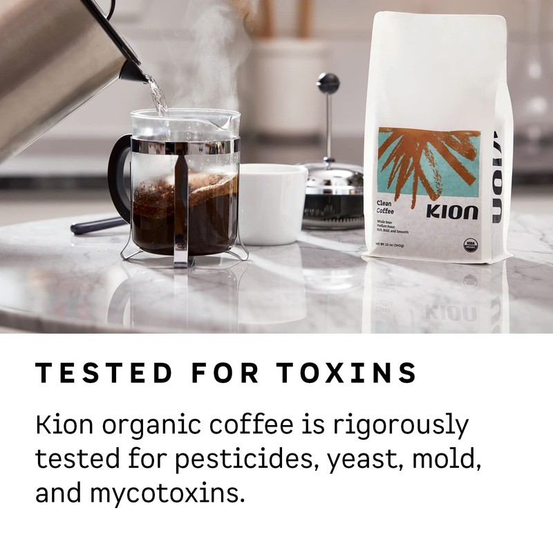 Kion Organic Ground Coffee, Tested for Toxins, Ethically Sourced, Rich,