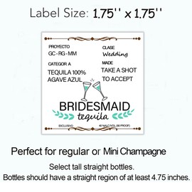 MKISHINE16 Pcs Bridesmaid Proposal Gift Wine Bottle Labels, Tequila Self Adhesive Labels, Bridal Party Groomsman Wine Stickers Bride Tribe Label, Maid of Honor Gift for Friend, 1.75'' x 1.75'' (Green)