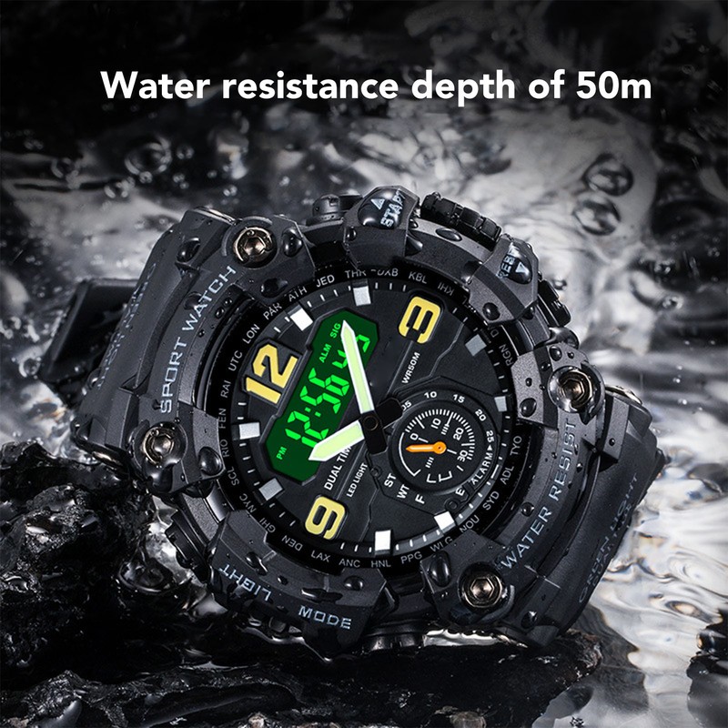 Men Digital Watch Waterproof Stopwatch Timing Date Display Alarm Clock