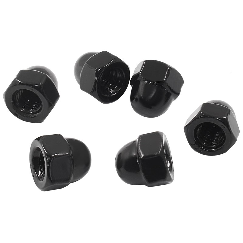 Hordion 1/4-20 Black Acorn Cap Nuts, 304 Stainless Steel Acorn