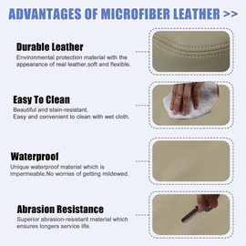 MACHSWON 1 Set Center Console Armrest Cover Front Door Cover Armrest Cover Pad Replacement Microfiber Leather for Honda Pilot 2009 2010 2011 2012 2013 2014 2015 Arm Rest Cover Beige