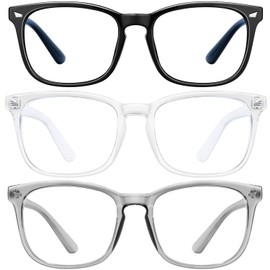 Gafas de bloqueo de luz azul, para mujeres/hombres, paquete de 3 unidades, para lectura de ordenador, juegos antifatiga ocular, negro, gris, M
