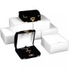 FindingKing 6 Black Velvet Pendant Boxes With Brass Corners