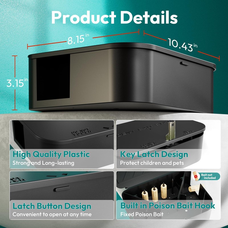 Rat Station Box with 1 Key, Complete Rodent Solution Keeps