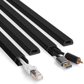 66in YCLYC Wire Covers for Cords Kit, Black Wall Cord Hider Hide Cords, Cord Covers for Wires on Wall, TV Cable Hider Wall Kit, Easy to Install Cord Cover, Cable Management Wall 4XL16.5 W0.86 H0.43in