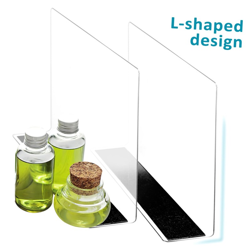 NUOLUX 6pcs L Shape PVC Clear Plastic Convenience Store Display