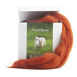 100% Natural Merino Wool Roving, Color Rust, 8 OZ Size, Best Merino Wool for Spinning, Tapestry, Needle Felting, Big Yarn Roving, 19 Micron, 70 mm Staple Length