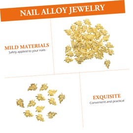 FOMIYES Metal Leaf Nail Charms Decor 100pcs Diy Manicure Charms Nail Jewelry Decorations Craft Supply