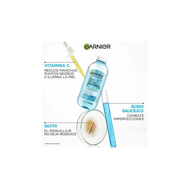 2 Agua Micelar Garnier Skin Active Ácido Salicílico 400ml