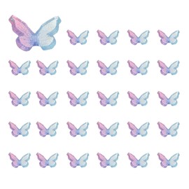 CoCud Mini Resin Butterflies, 0.31" Length, Resin Miniature Dollhouse Accessories Pink Blue - (Applications: for Crafts Nail Art Fairy Micro Landscaping Ornament) 30-Pieces