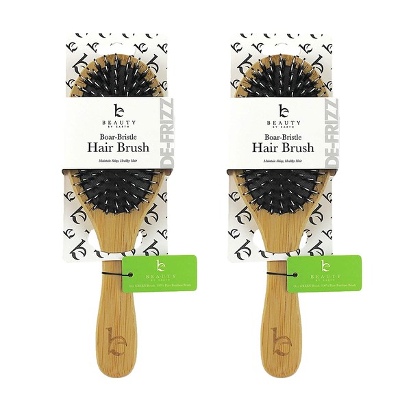 Boar Bristle Hair Brush - Wooden Bamboo Brush, Hairbrush, Boar Bristle Brush, Hair Brushes for Women, Mens Hair Brush, Paddle Brush, Curly Hair Brush for Thick Hair & Anti Static Detangling, Best Gift