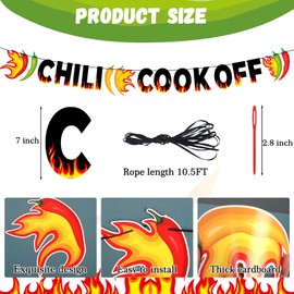 10 Pcs Chili Cook Off Decorations Set Chili Cook Off Banner Chili Pepper Disposable Tablecloth Plastic Table Cover Chili Balloons Fire Balloons Chili Cook Off Supplies Chili Pepper Decorations