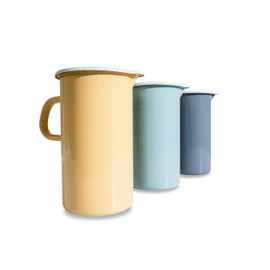 Riess, 0836-065 Enamel Jug, 10 cm Diameter, 1.5 L Capacity, Pure Grey, LWH 16.3 x 11.3 x 19 cm, Sippy Pot, Miilk Jug, Fridge Jug