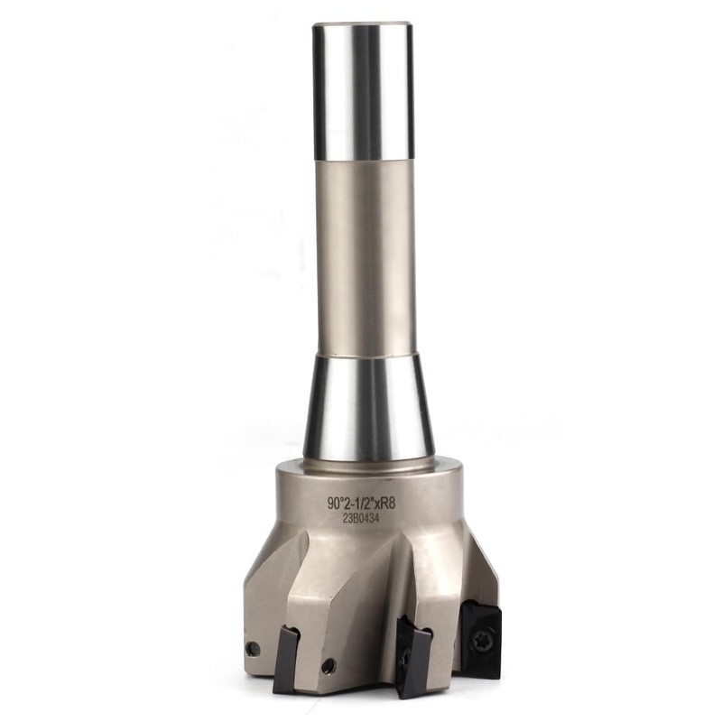 OSCARBIDE Indexable End Mill,R8 Shank,2-1/2" Cutting Dia, 6-1/4" Length, 90°,