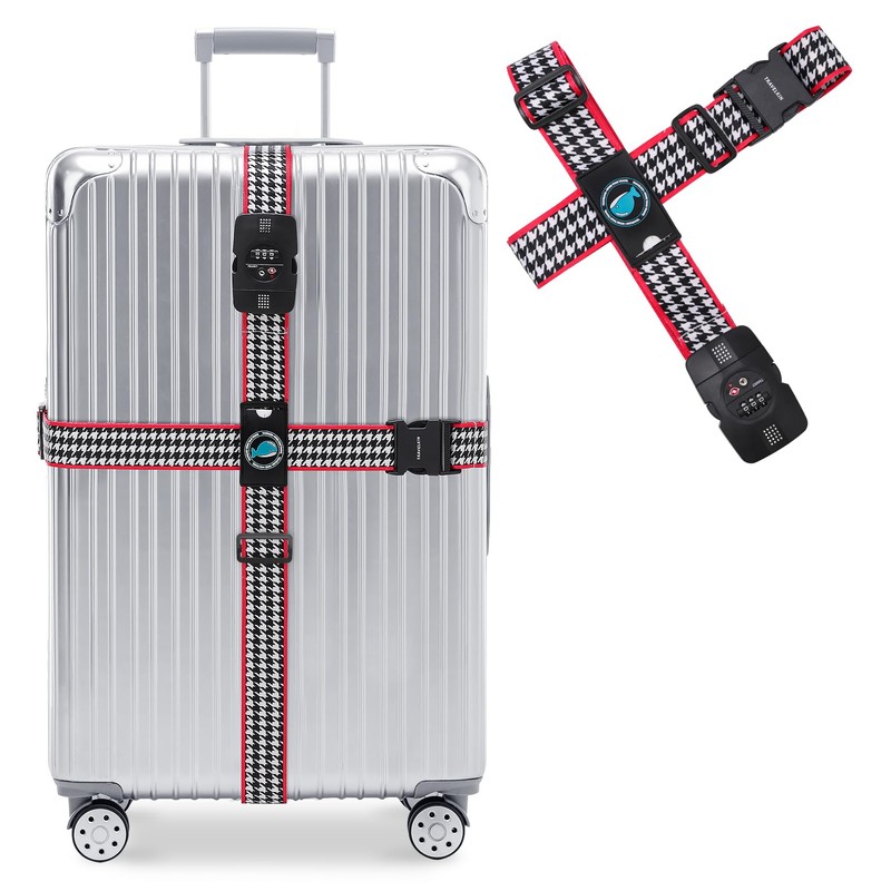 Travelkin Luggage Straps TSA Approved - Adjustable Cross Suitcase Straps