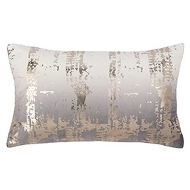 SAFAVIEH Home Collection Rensia 12 x 20-inch Silver/Beige Decorative Accent Pillow PLS7143B-1220, 12"x22"