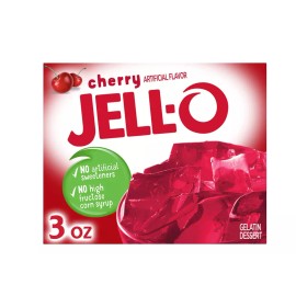 Jell-O Cherry Gelatin Dessert Mix, 3 oz Box