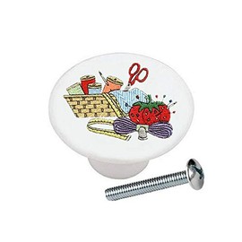 Sewing Icons Supplies Design #003 from The Crafts and Sewing Collection Glossy Ceramic Dresser Drawer Pulls Cabinet Knobs