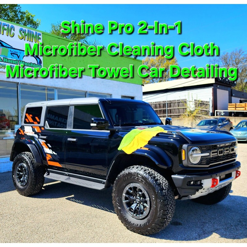 Shine Pro 2 in 1 Microfiber Cleaning Cloth Towel Car