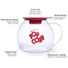 Original Microwave Micro-Pop Popcorn Popper, Borosilicate Glass, 3-in-1 Silicone Lid,