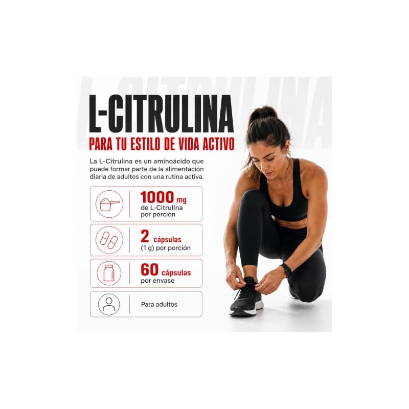 L-Citrulina 1000 mg, Suplemento Alimenticio, 60 Cápsulas, More Than Pure