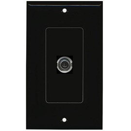 RiteAV - 1 3.5mm Audio-Headphone Jack Port Wall Plate Decorative - Black