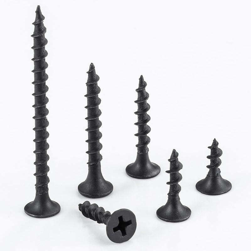 Wensilon #6 Black Fastener Drywall Screws Kit-Phillips with coarse Threaded