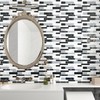 CHIHUT 6 Sheets 12"x12" Black White Gray Marble Mosaic Peel