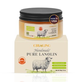 CHIALING Handmade Lanolin - 100% Pure Natural Australian Lanolin Cream - Made in USA - USP Grade Moisturizer for Dry/Cracked Skin, Nipple Discomfort, Lip Hydration & Eczema | Unscented, Additive-Free(3.5 oz)