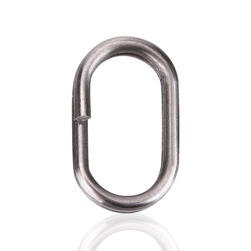 VBESTLIFE 100 Pieces/Pack Stainless Steel Oval Split Rings Swivel Snap