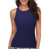 Holipick Traje de baño tankini de cuello alto para mujer