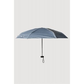 JAJU [JAJU] Pouch Flat 5-Section Blackout Sun Umbrella_Blue Grey Checkered