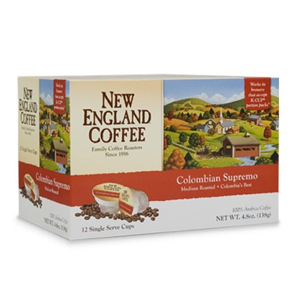 New England Coffee Colombian Supremo K-cups 12 Count