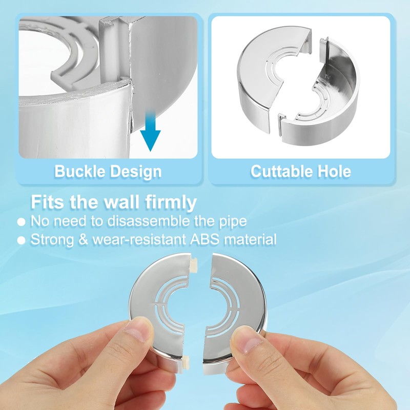 PATIKIL Wall Split Flange 0.8/1/1.3 Inch, 1.2" Thicken Cuttable ABS