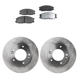 BFOIRAE Front Brake Disc Rotors and Pads Kit for Kia for Sorento 2003-2006 Cast Iron 5 Lugs 2-Wheel Set 11.81 in -Rotor Outside Diameter Pro-Line Series