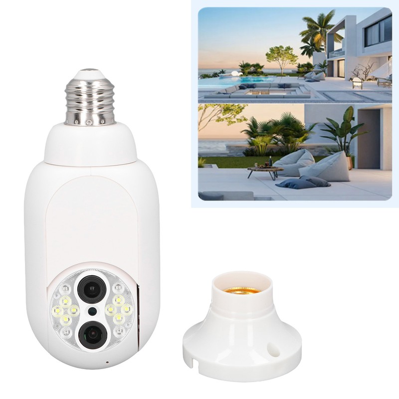 Home Security Camera 1080P Dual Lens 15X Magnification E27 Colorful